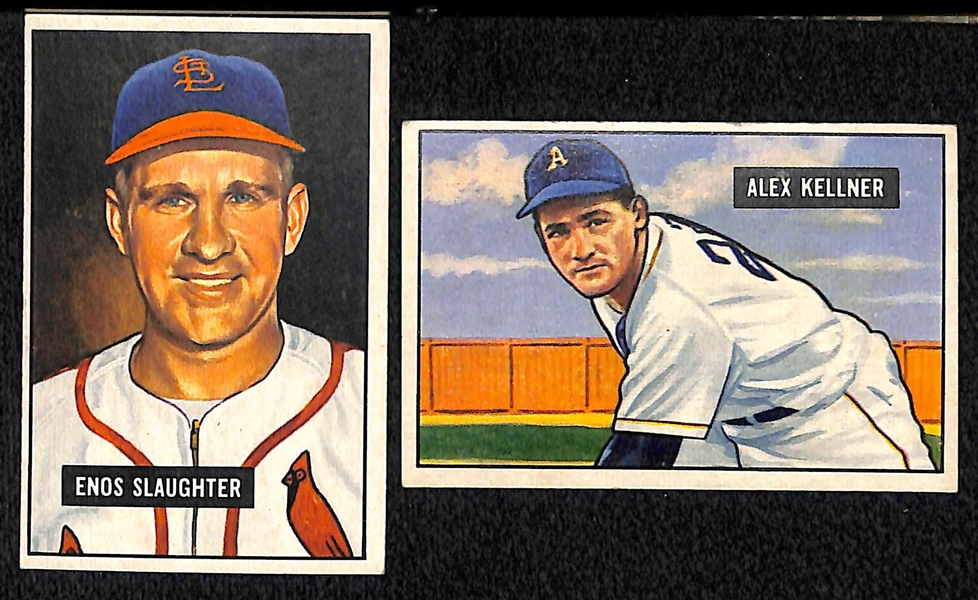 Lot of 20 1951 Bowman Cards w. Enos Slaughter